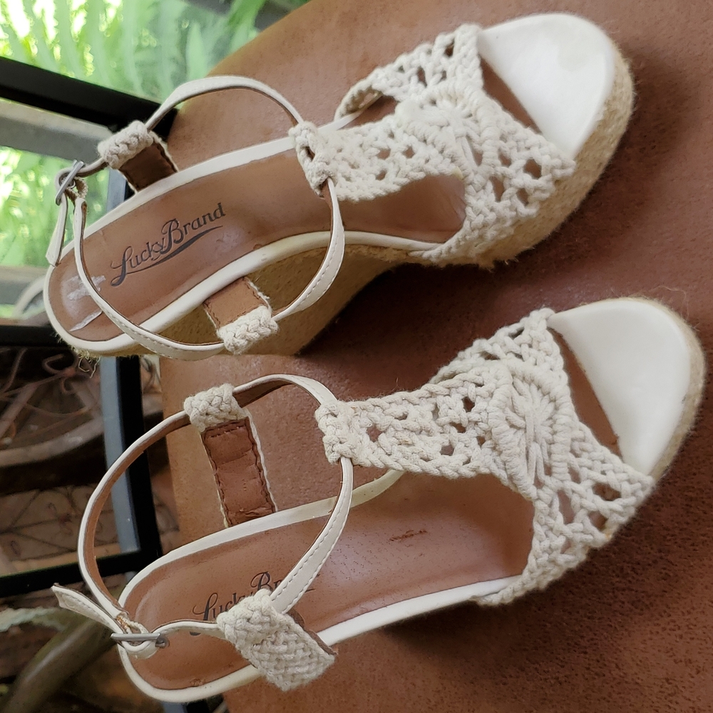 Lucky Brand High Crotchet Wedge Heels Size 6 1/2